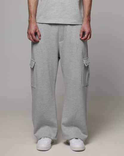 AVILA American Thrift Cargo Wide Leg Track Pants Grey Marle