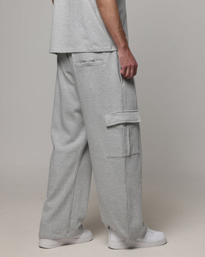 AVILA American Thrift Cargo Wide Leg Track Pants Grey Marle