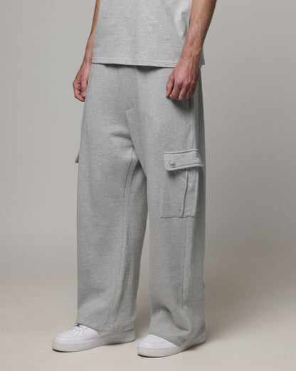AVILA American Thrift Cargo Wide Leg Track Pants Grey Marle