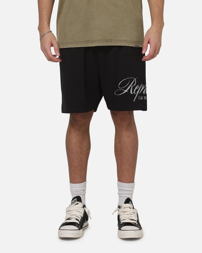 Represent Owners Club Script Mesh Shorts Black