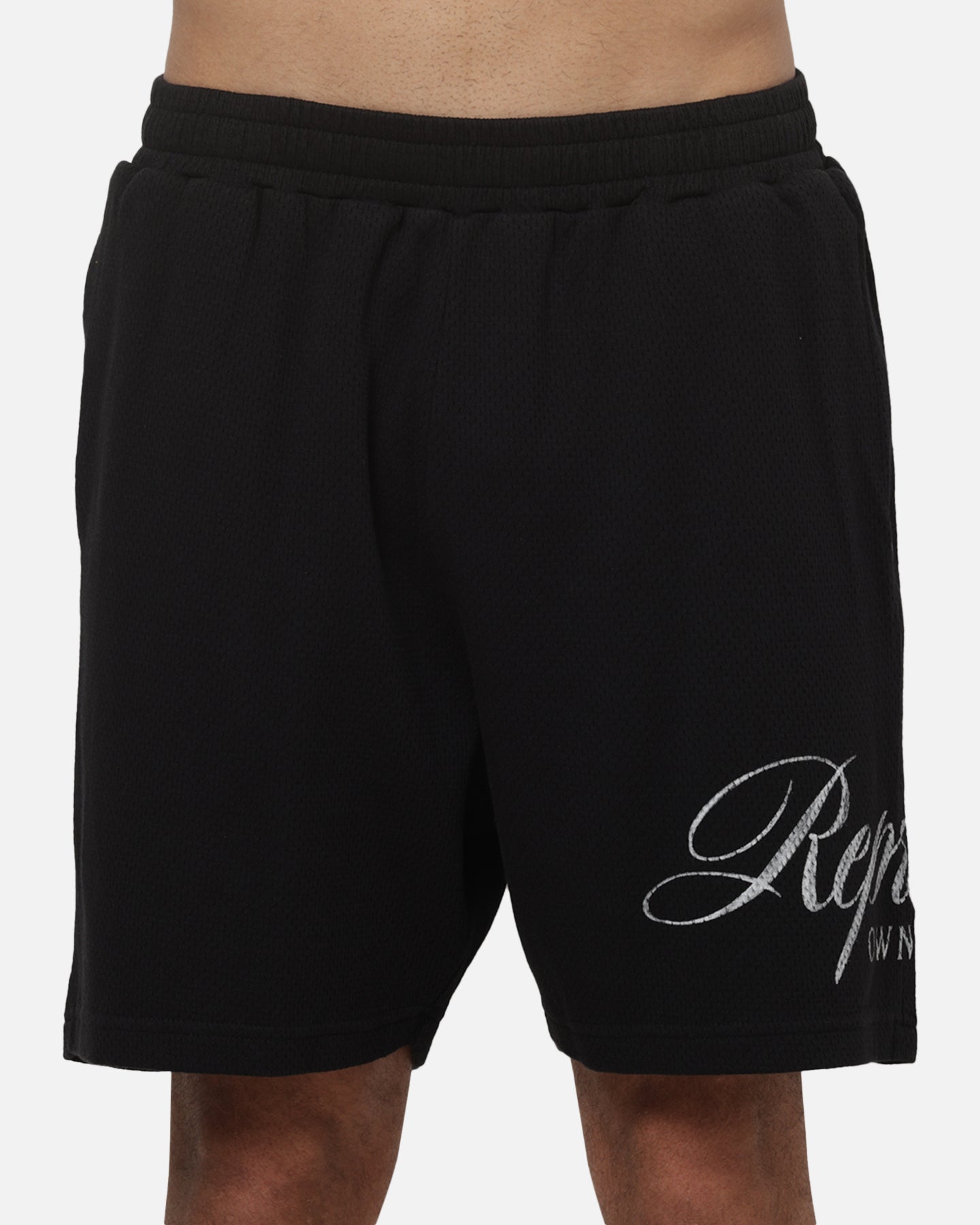 Represent Owners Club Script Mesh Shorts Black
