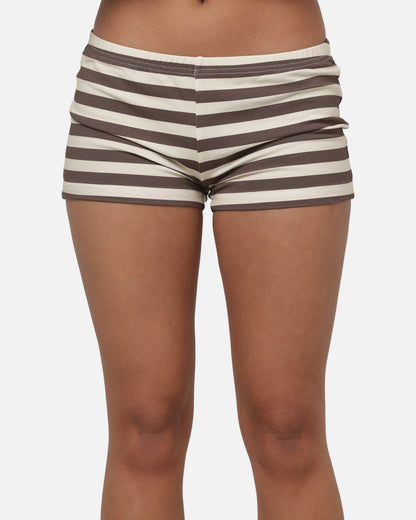 Ed Hardy Women's Essential Mini Shorts Brown/Off White