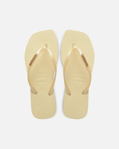 AVILA Havaianas Women's Square Toe Logo Metallic Thongs