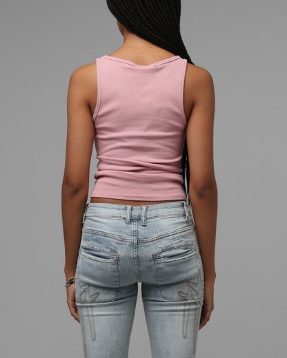Loiter Women's Hybrid Scoop Neck Tank Dusty Pink