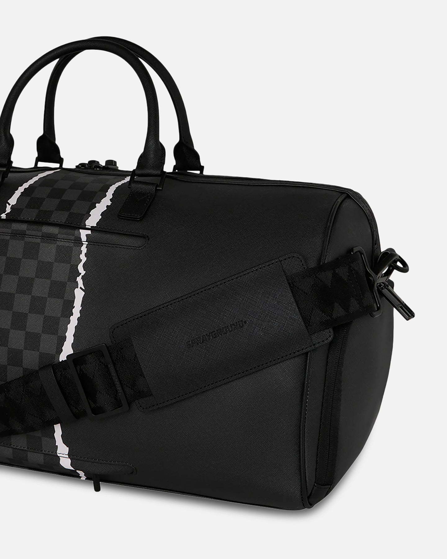 AVILA Sprayground Centre Rip Grey Check Mini Duffle Bag