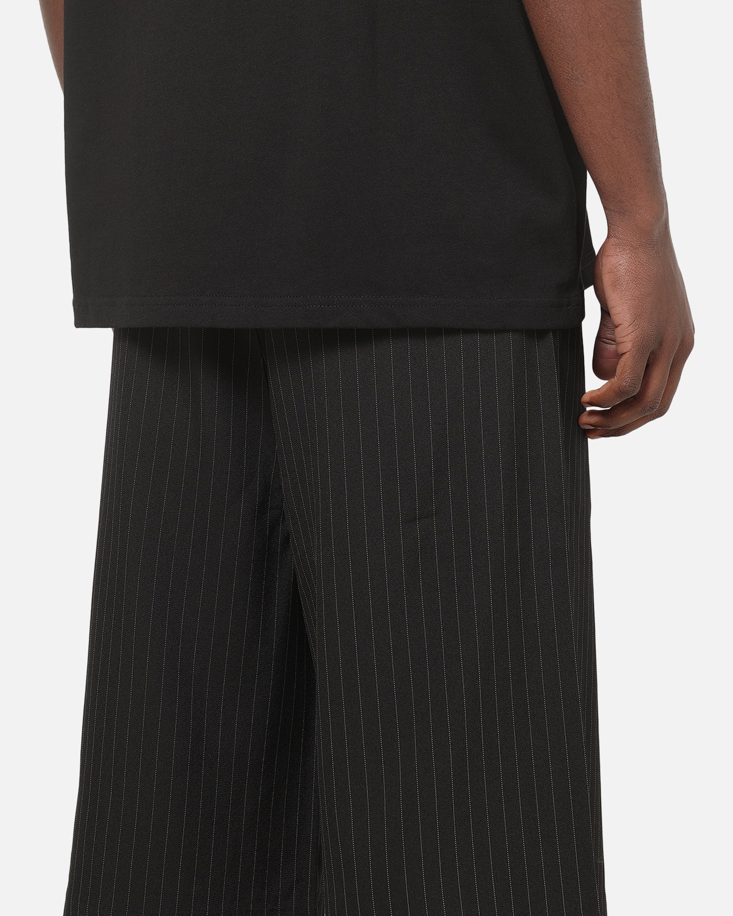 Carre Heritage Pleated Shorts Black Pinstripe