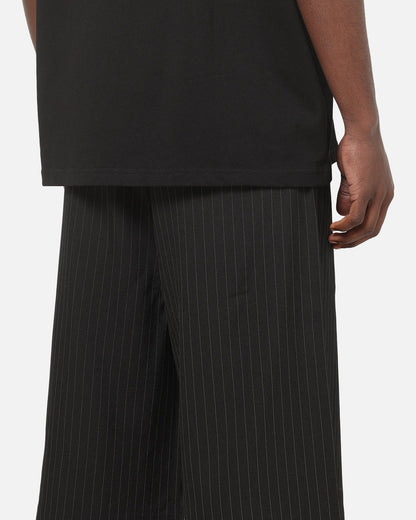 Carre Heritage Pleated Shorts Black Pinstripe