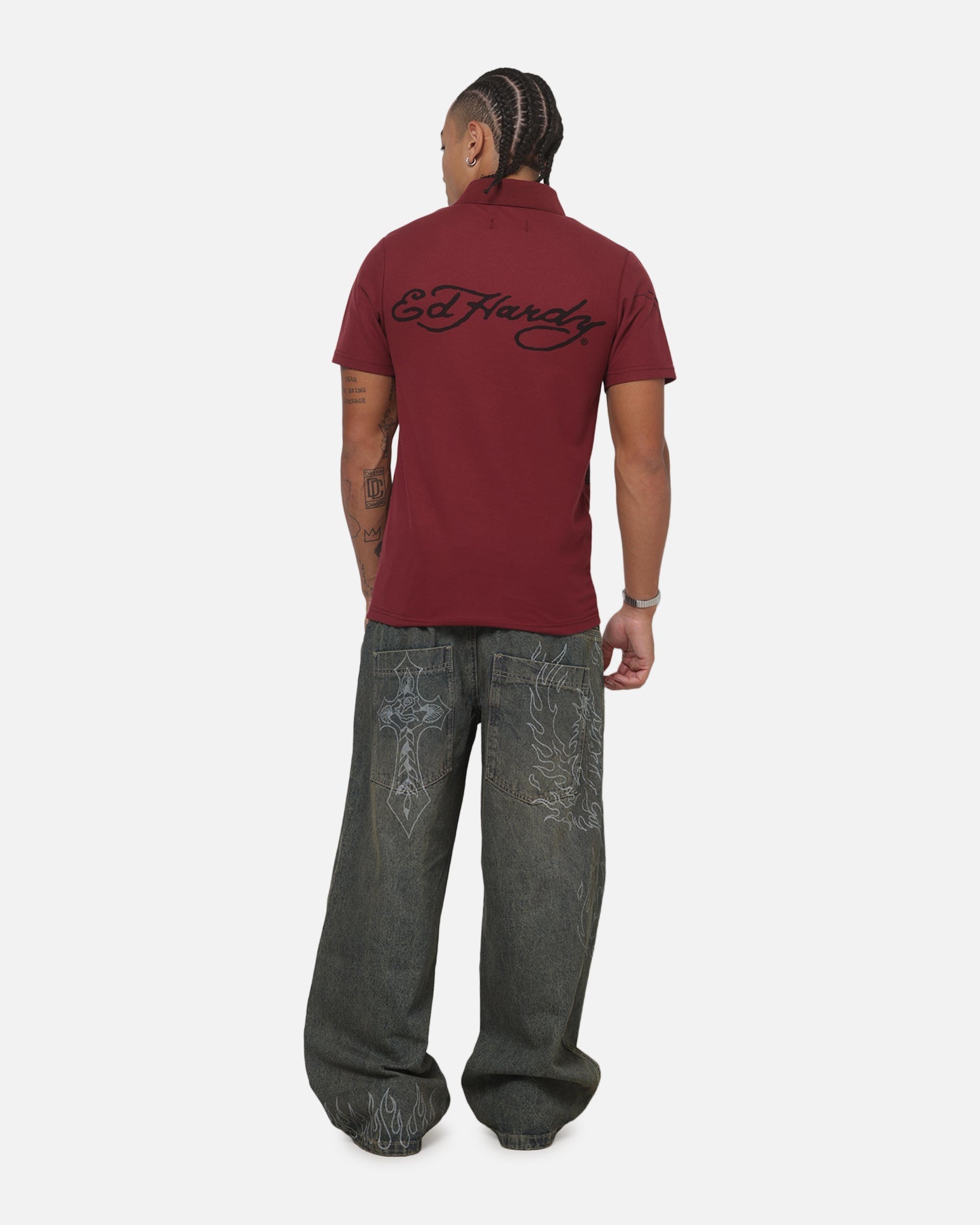 Ed Hardy Euro Polo Shirt Plum