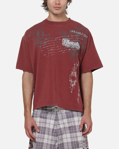 Worship Catharsis Box Crop T-Shirt Port Wine