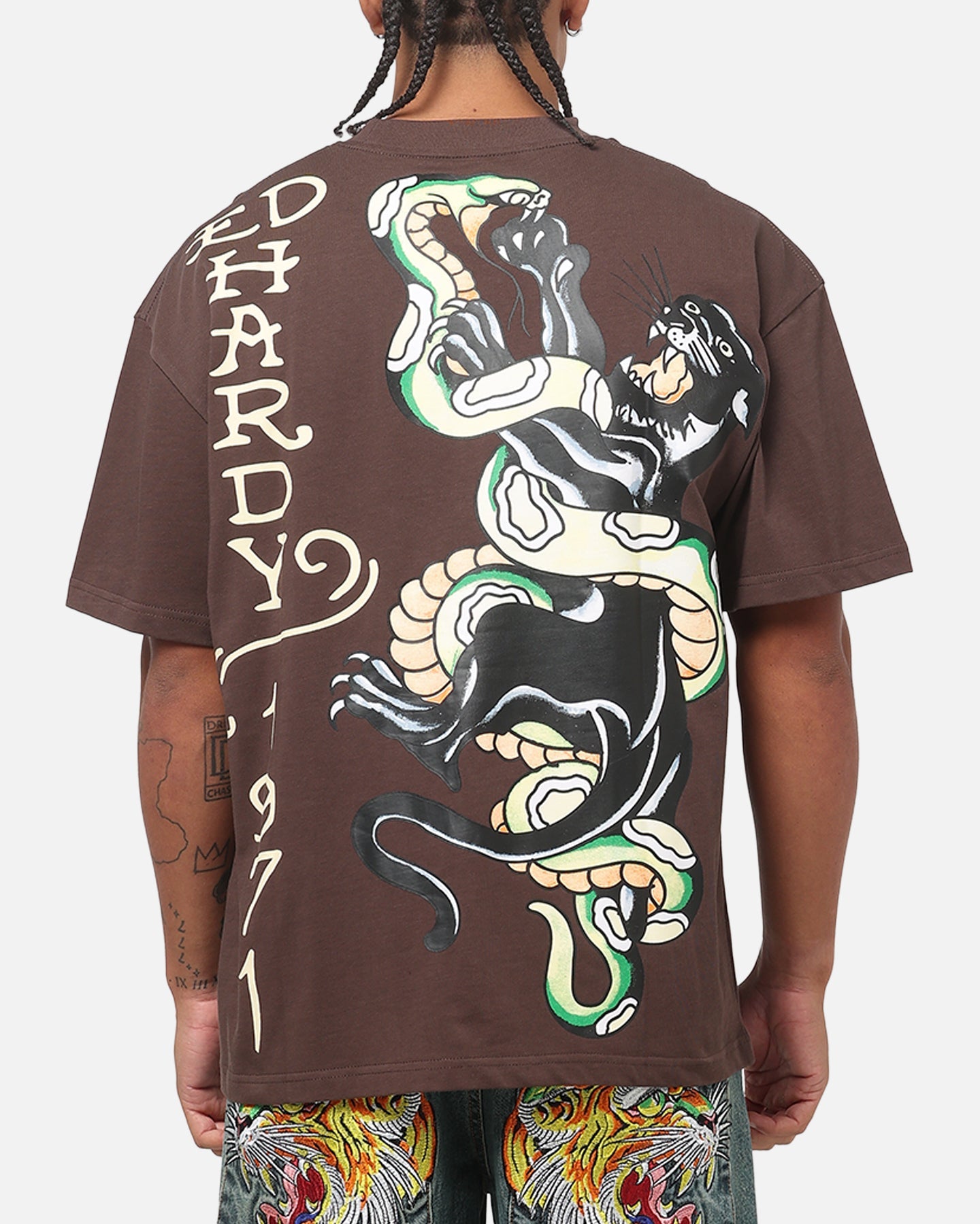 Ed Hardy Panther T-Shirt Brown
