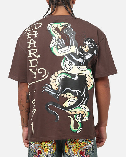 Ed Hardy Panther T-Shirt Brown