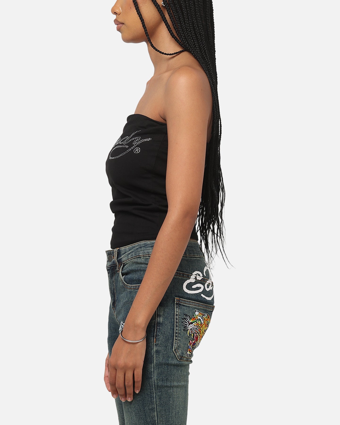 Ed Hardy Women's Dragon Boob Tube Black