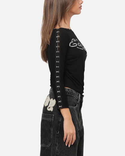 Ed Hardy Women's Hooked Aline Long Sleeve T-Shirt Black
