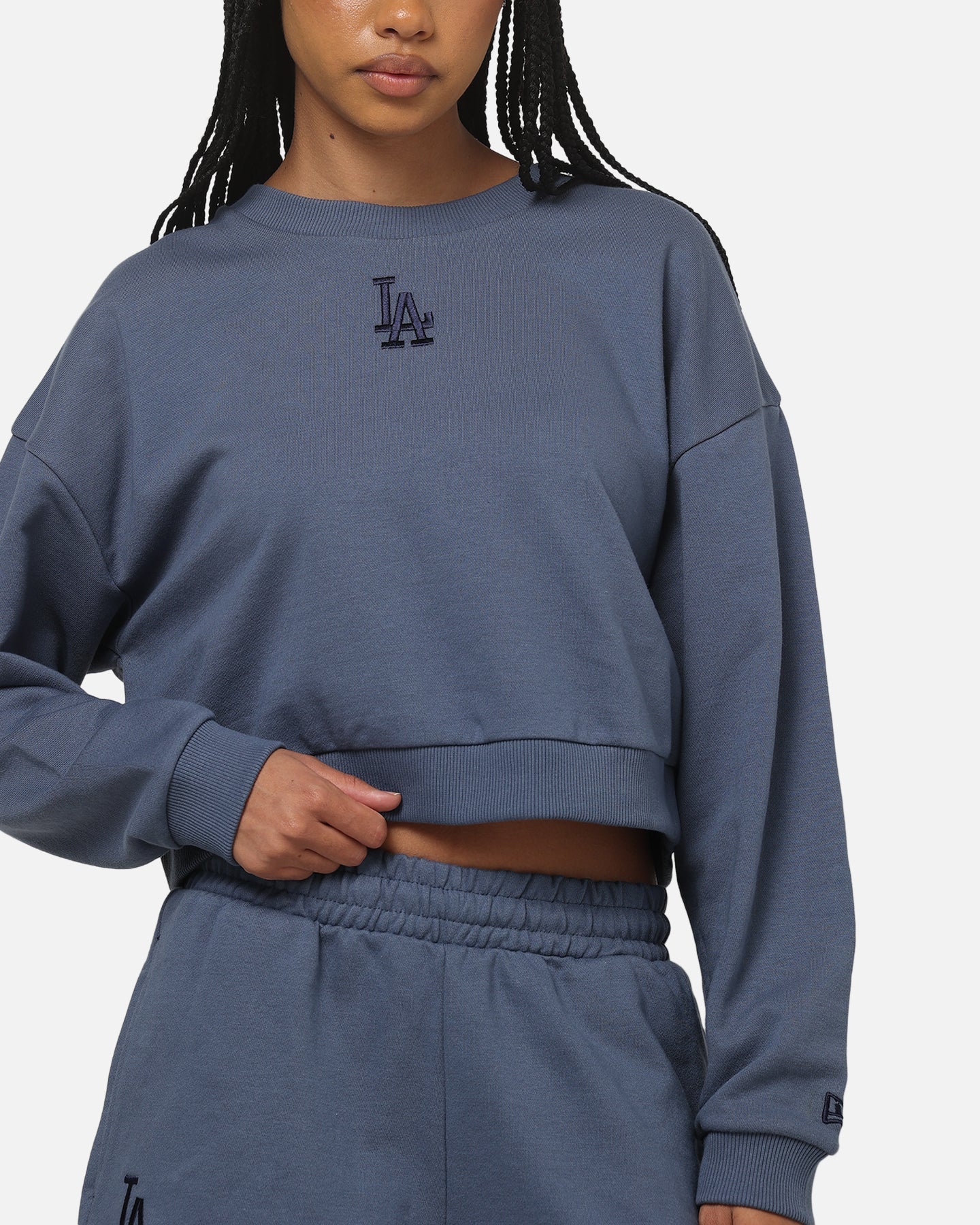 New Era Women's Los Angeles Dodgers Crop Crewneck Indigo