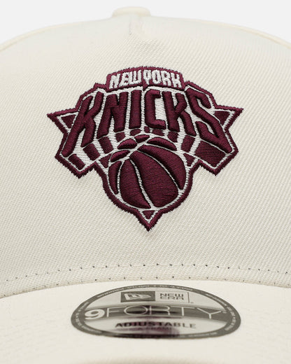 New Era New York Knicks 'Too Clean 2.0' 9FORTY A-Frame Snapback Chrome/Maroon