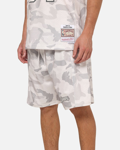 Mitchell & Ness Los Angeles Lakers Snow Camo Authentic Mesh Shorts White