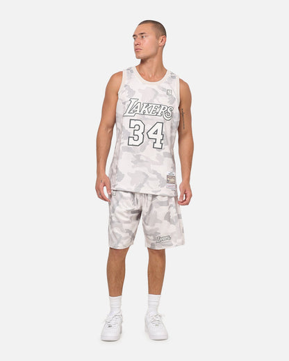 Mitchell & Ness Los Angeles Lakers Shaquille O'Neal #34 Snow Camo Energy Swingman Jersey Vintage White