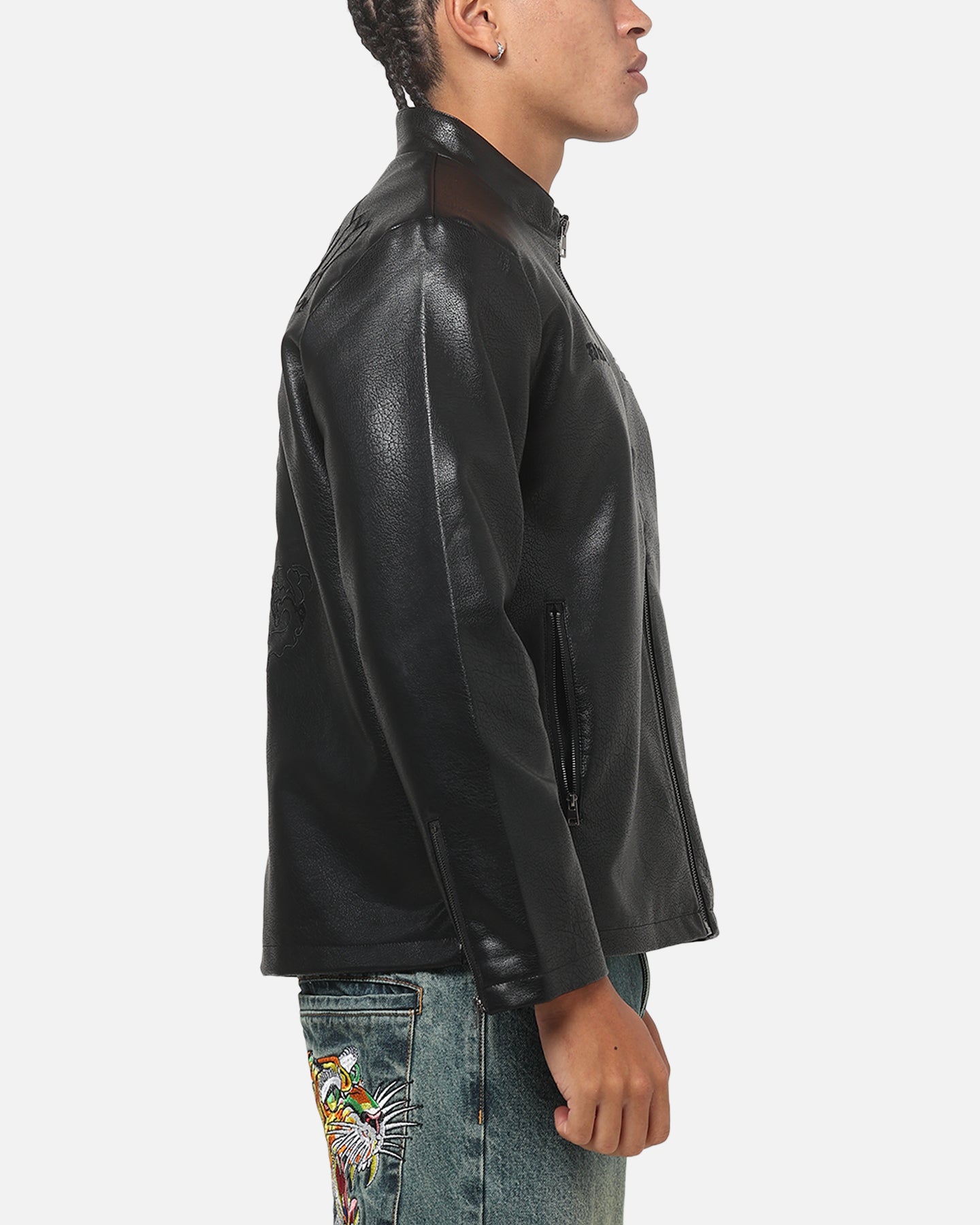 Ed Hardy Fury Biker Jacket Black
