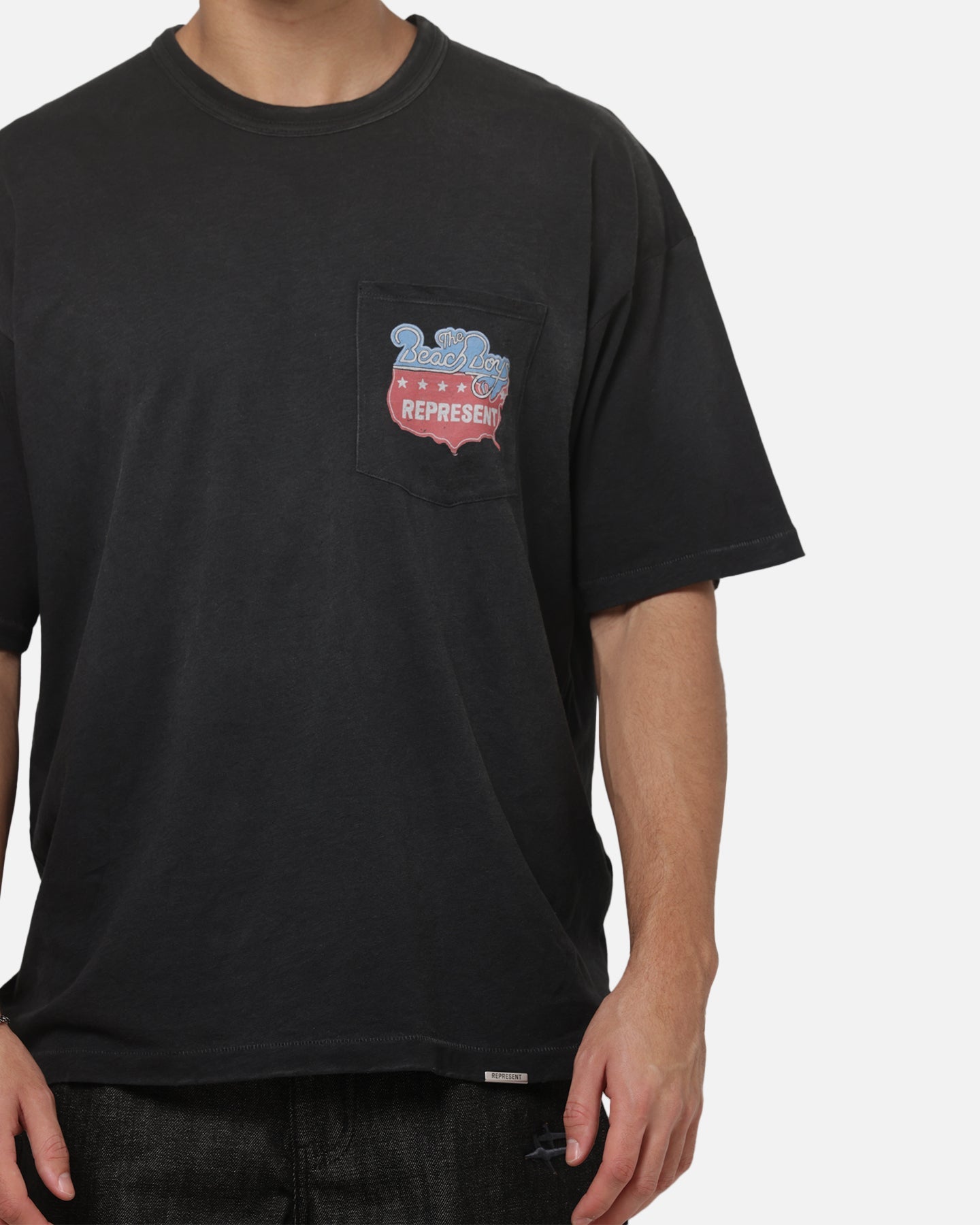Represent Beach Boys Americas Band T-Shirt Stained Black
