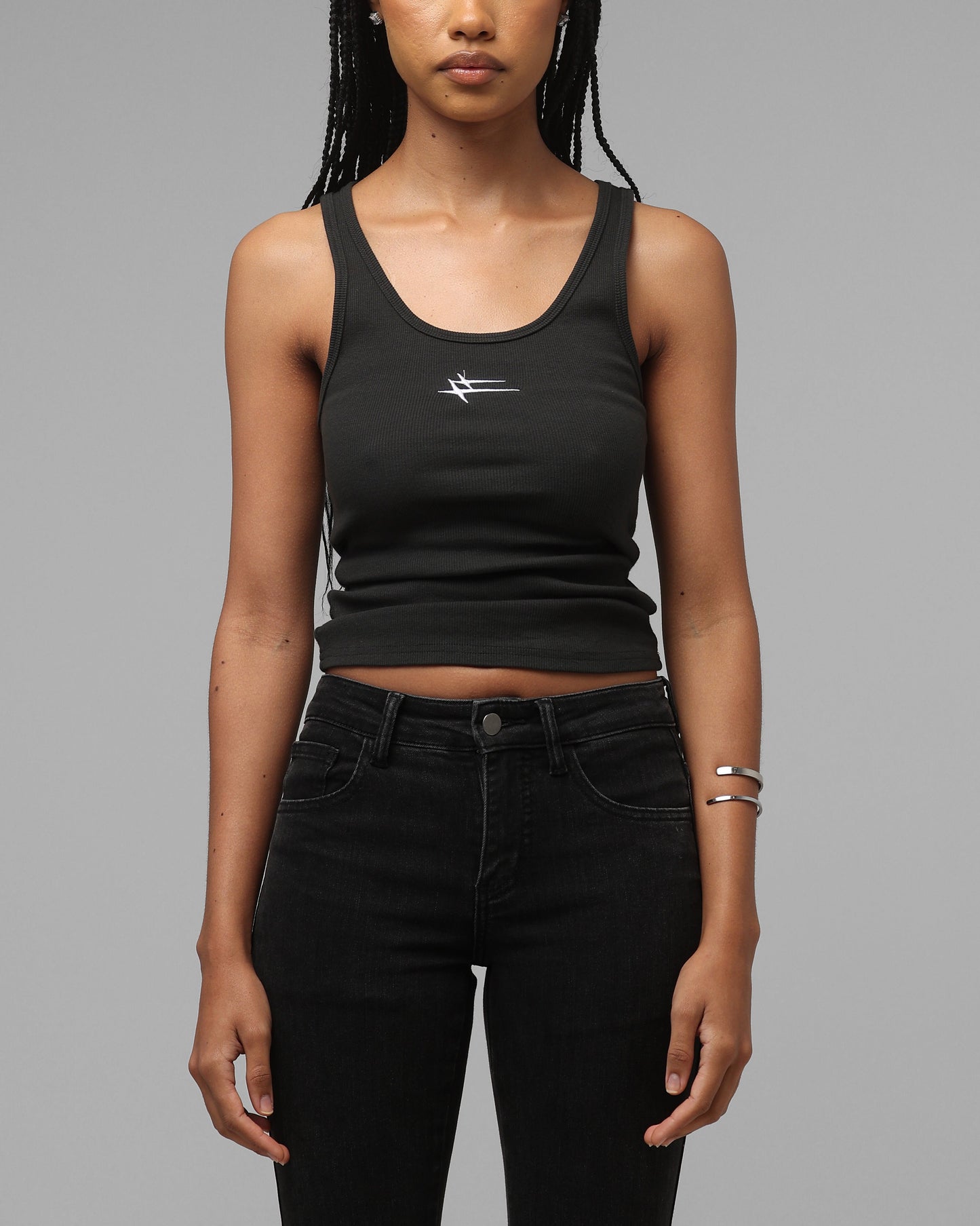 Loiter Women's Hybrid Scoop Neck Tank Charcoal