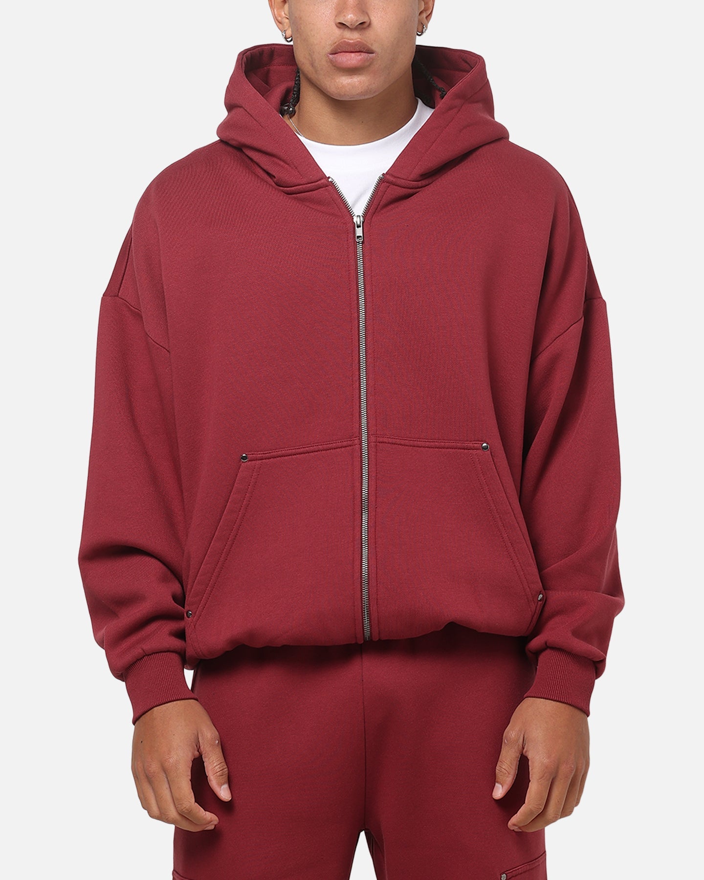 Carre Rivet Hoodie Burgundy