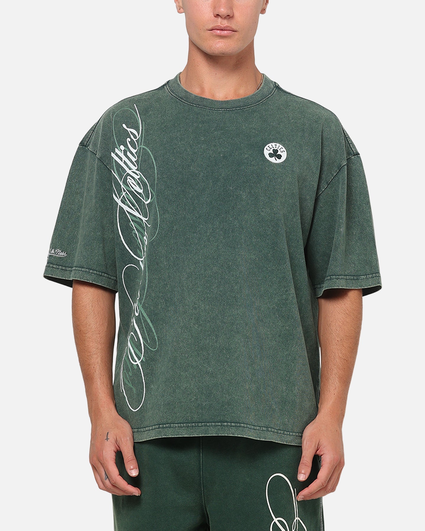Mitchell & Ness Boston Celtics Star Script Boxy T-Shirt Pine Green