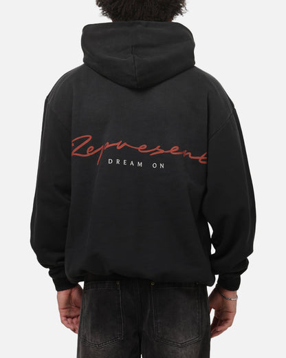 Represent Chrome Flight Hoodie Stained Black