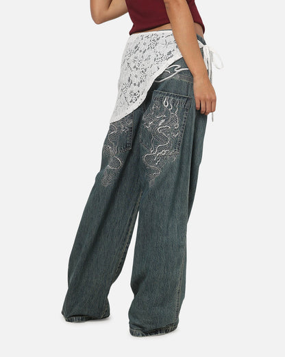 Ed Hardy Women's Lace Wrap Skirt White