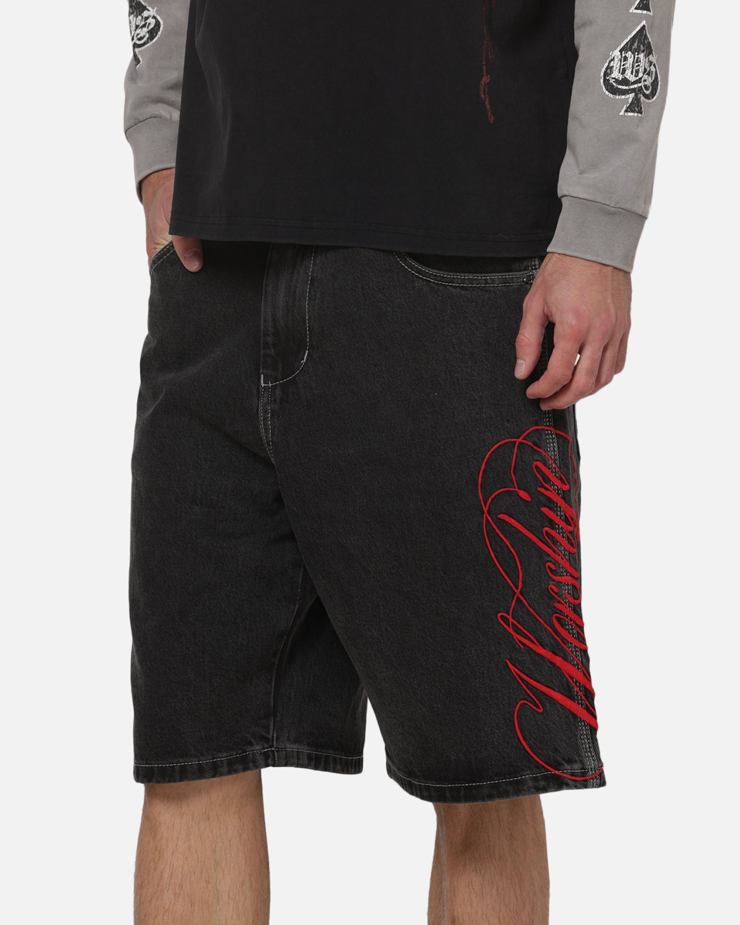 Worship Scripted Big Dawg Jean Shorts Used Black
