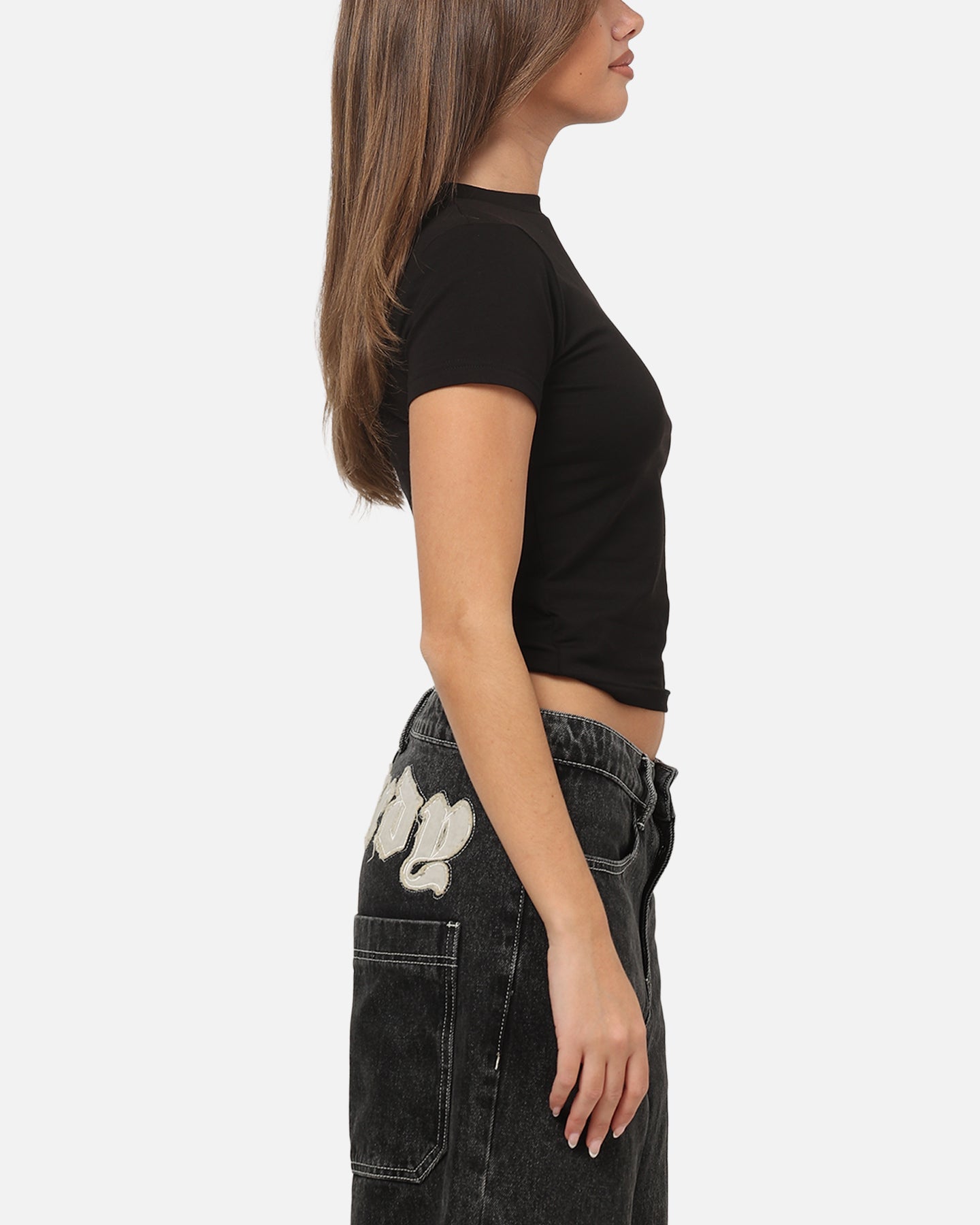 Ed Hardy Women's Cross Baby T-Shirt Black