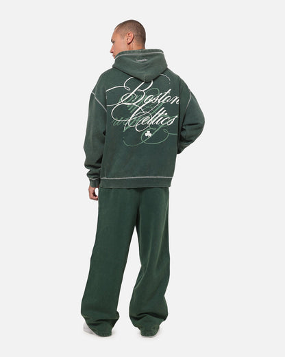 Mitchell & Ness Boston Celtics Star Script Hoodie Pine Green