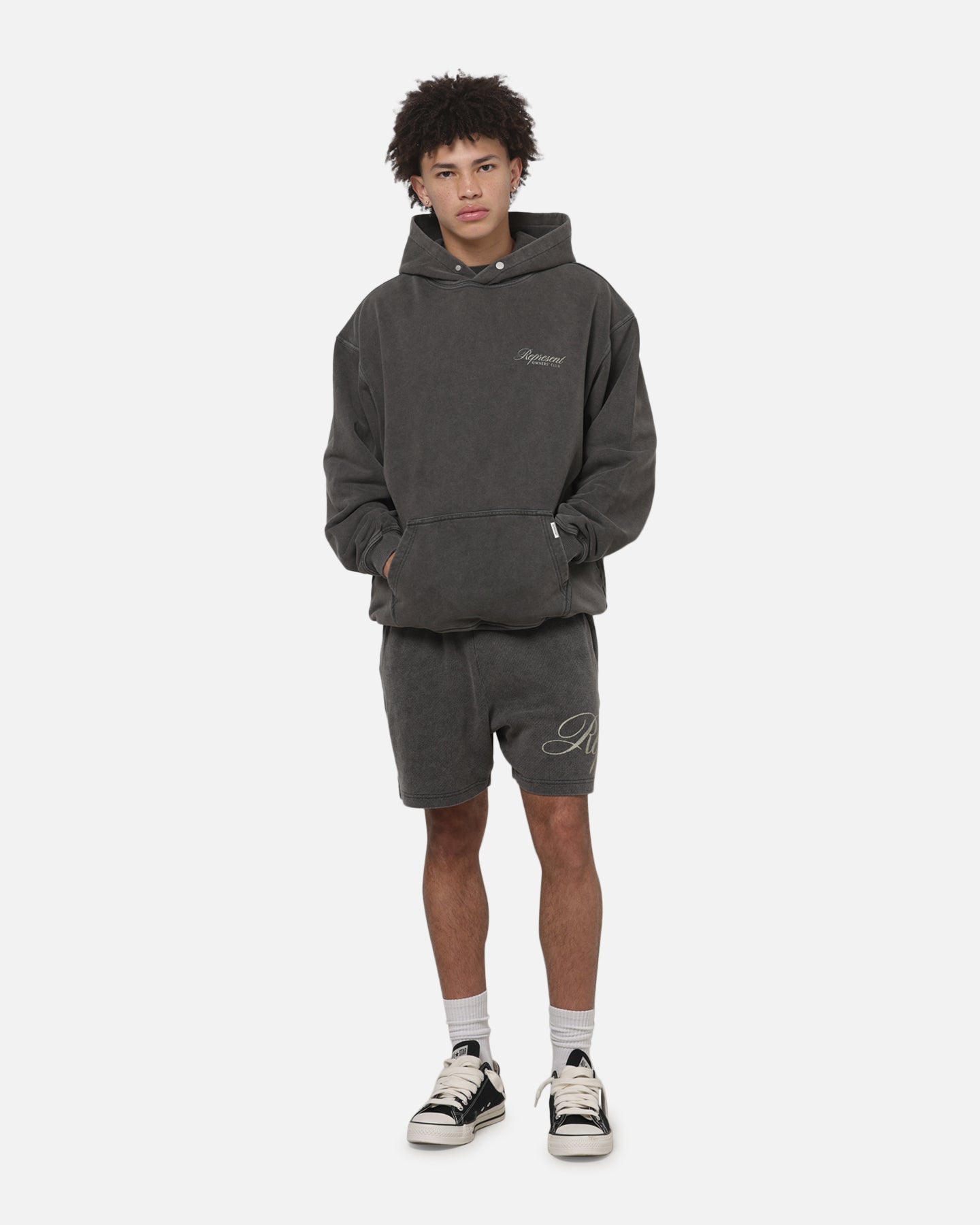 Represent Owners Club Script Hoodie Vintage Grey