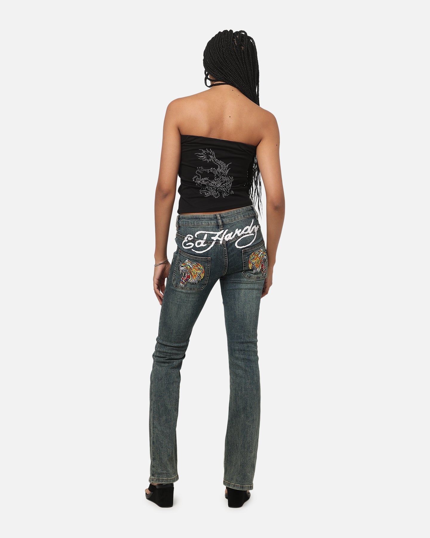 Ed Hardy Women's Dragon Boob Tube Black