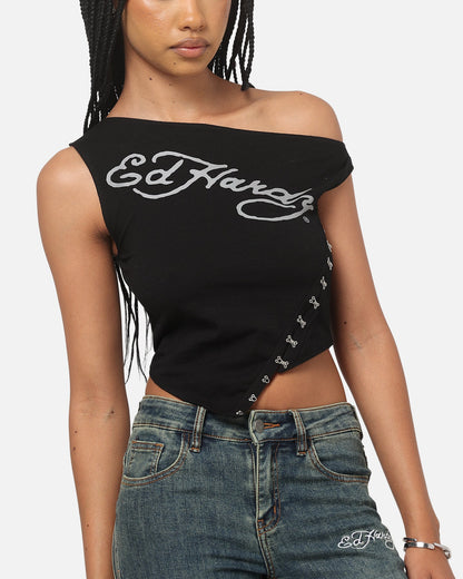 Ed Hardy Women's Hooked Aline T-Shirt Black