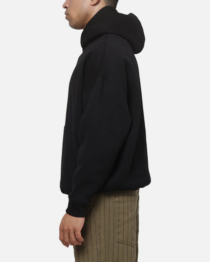 Carre Box Check Hoodie Solid Black