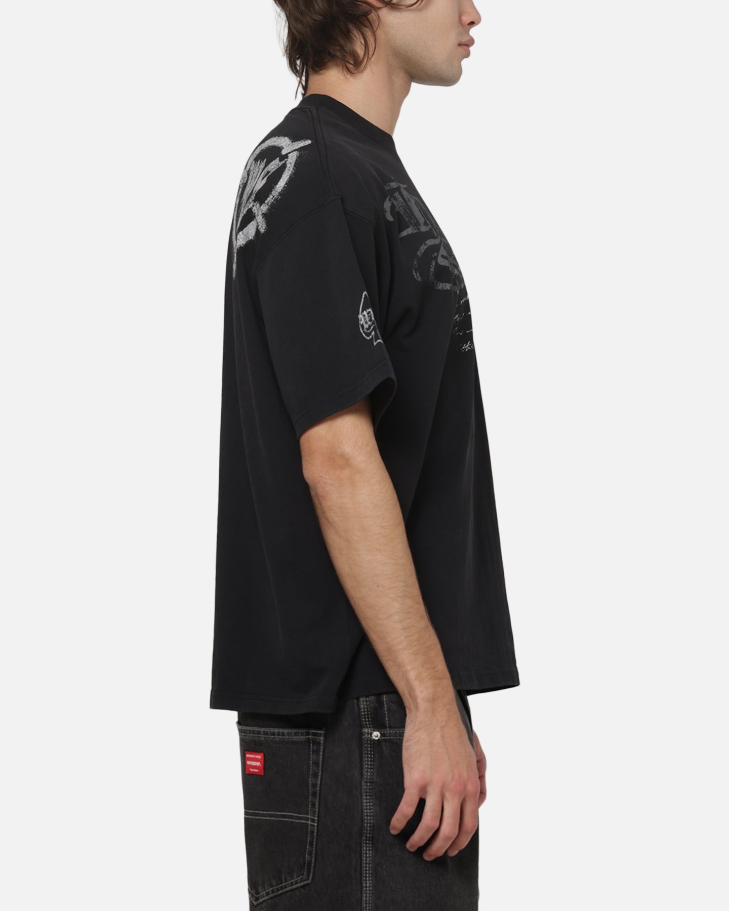 Worship Catharsis Box Crop T-Shirt Washed Black