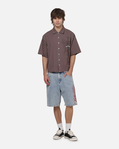 Worship Catharsis Box Crop Shirt Red Check