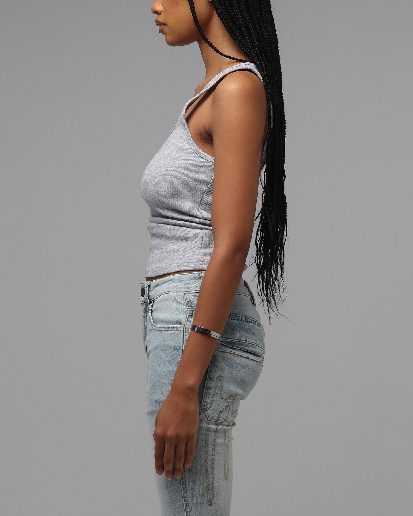 Loiter Women's Hybrid Scoop Neck Tank Grey Marle