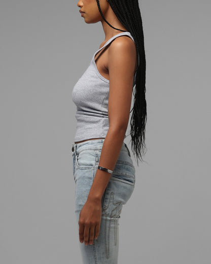 Loiter Women's Hybrid Scoop Neck Tank Grey Marle