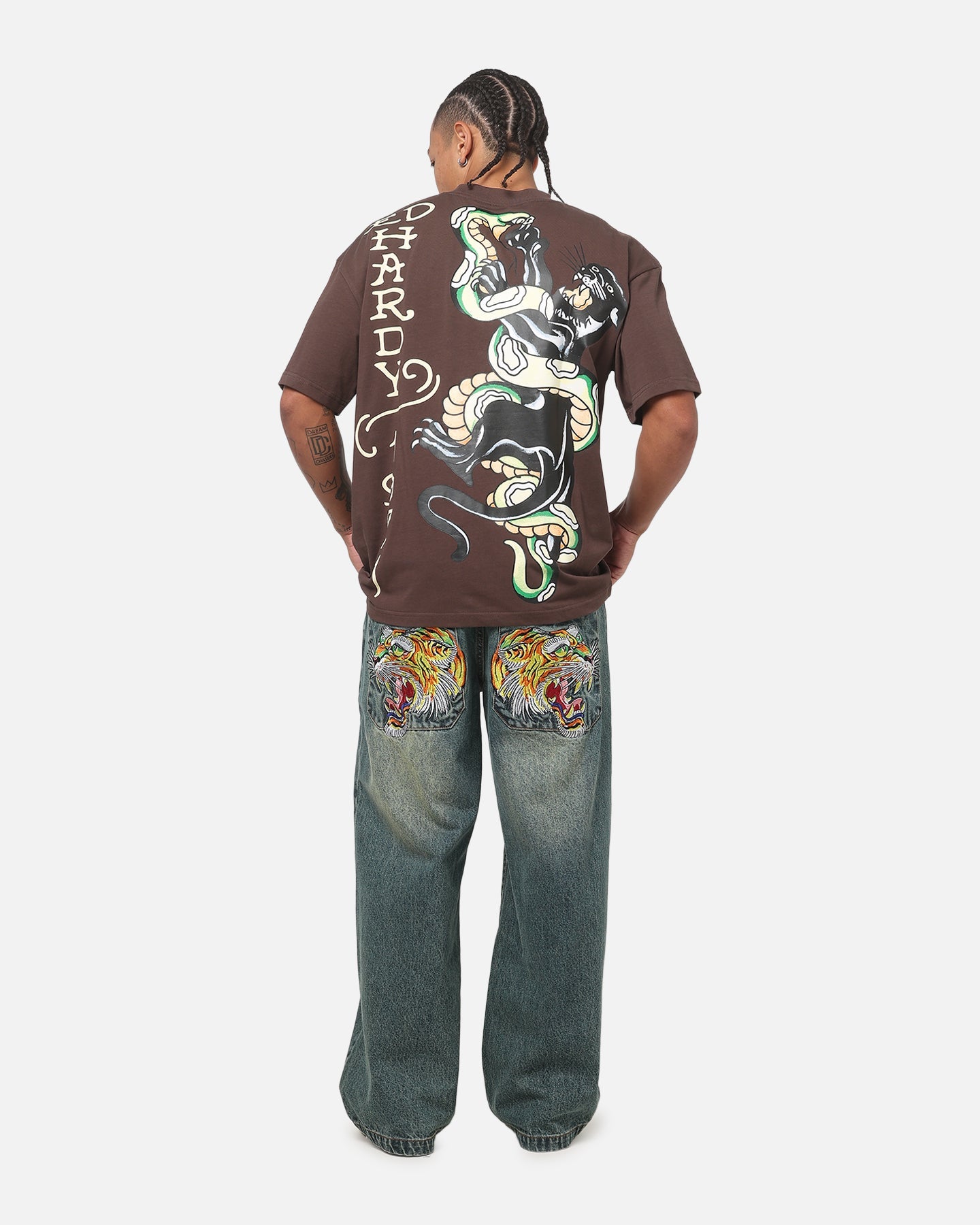 Ed Hardy Panther T-Shirt Brown