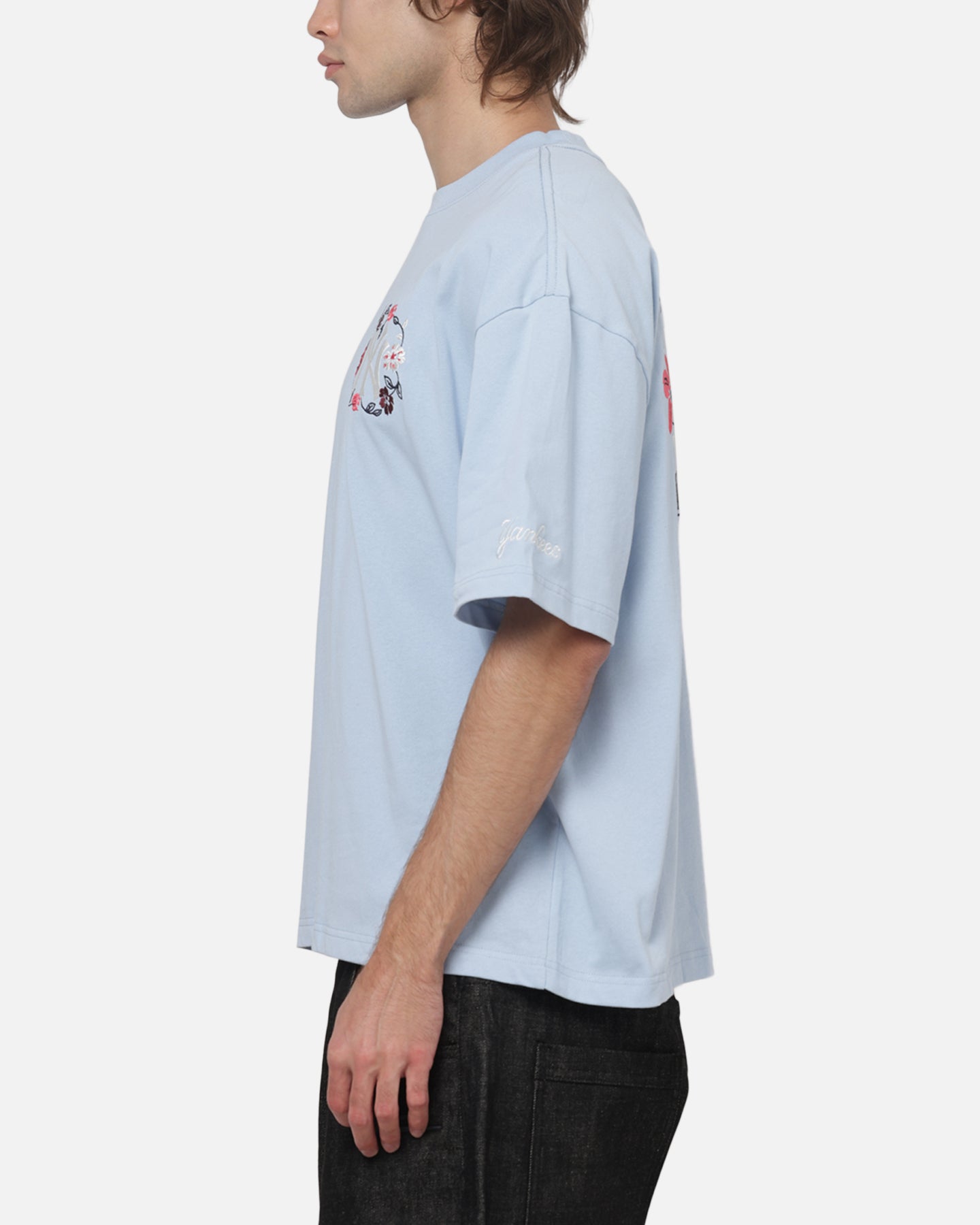 Mitchell & Ness New York Yankees Stack Box T-Shirt Baby Blue