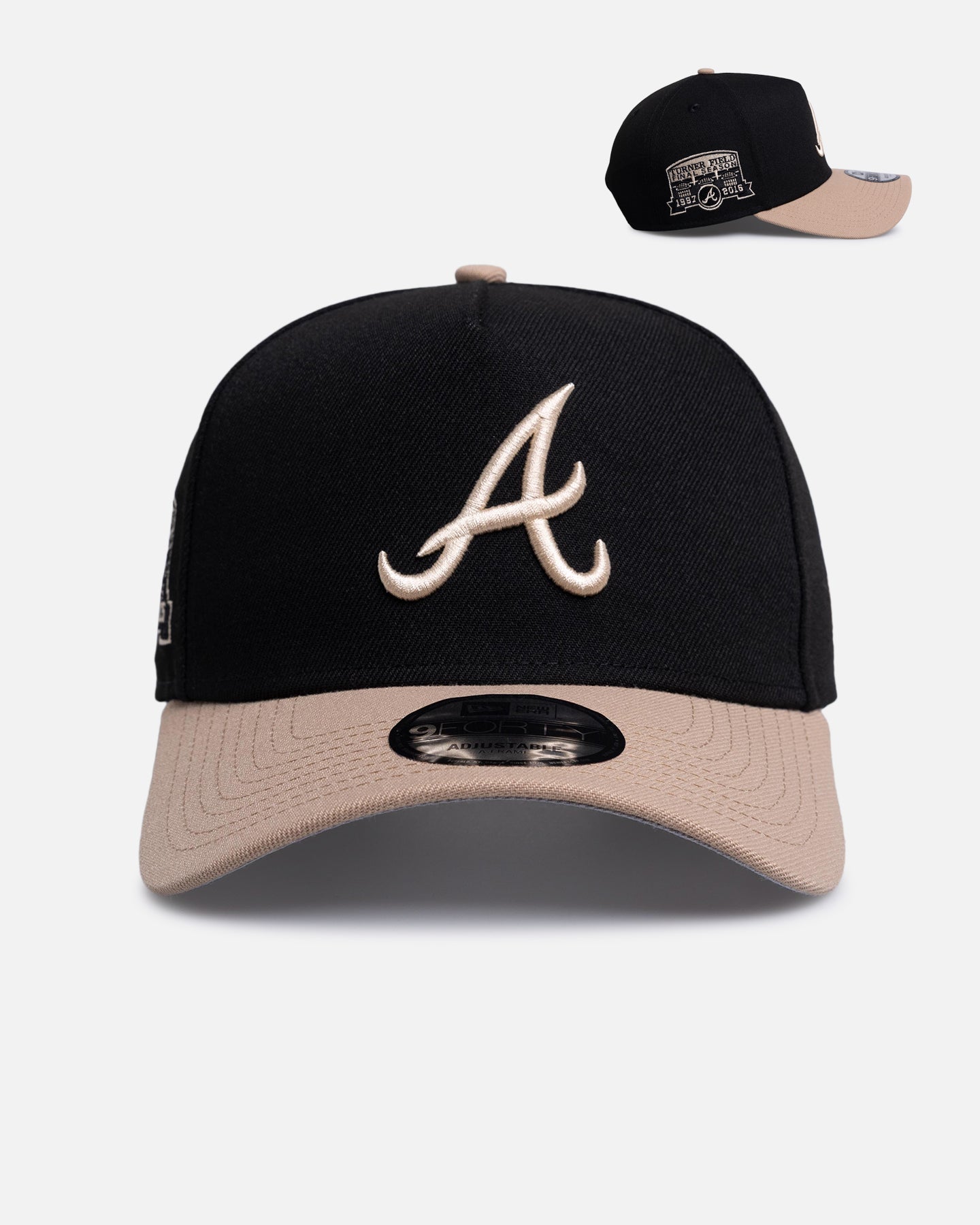 New Era Atlanta Braves 'Black Camel' 9FORTY A-Frame Snapback Black/Camel