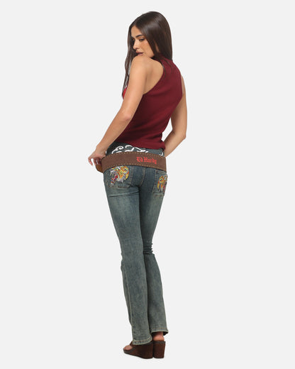 Ed Hardy Women's Hip Belt Brown