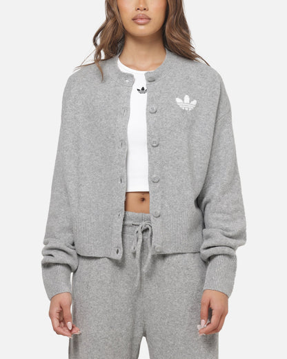 Adidas Women's Essentials Knit Cardigan Medium Grey Heather