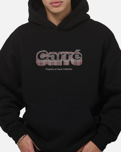Carre Illusion Hoodie Solid Black