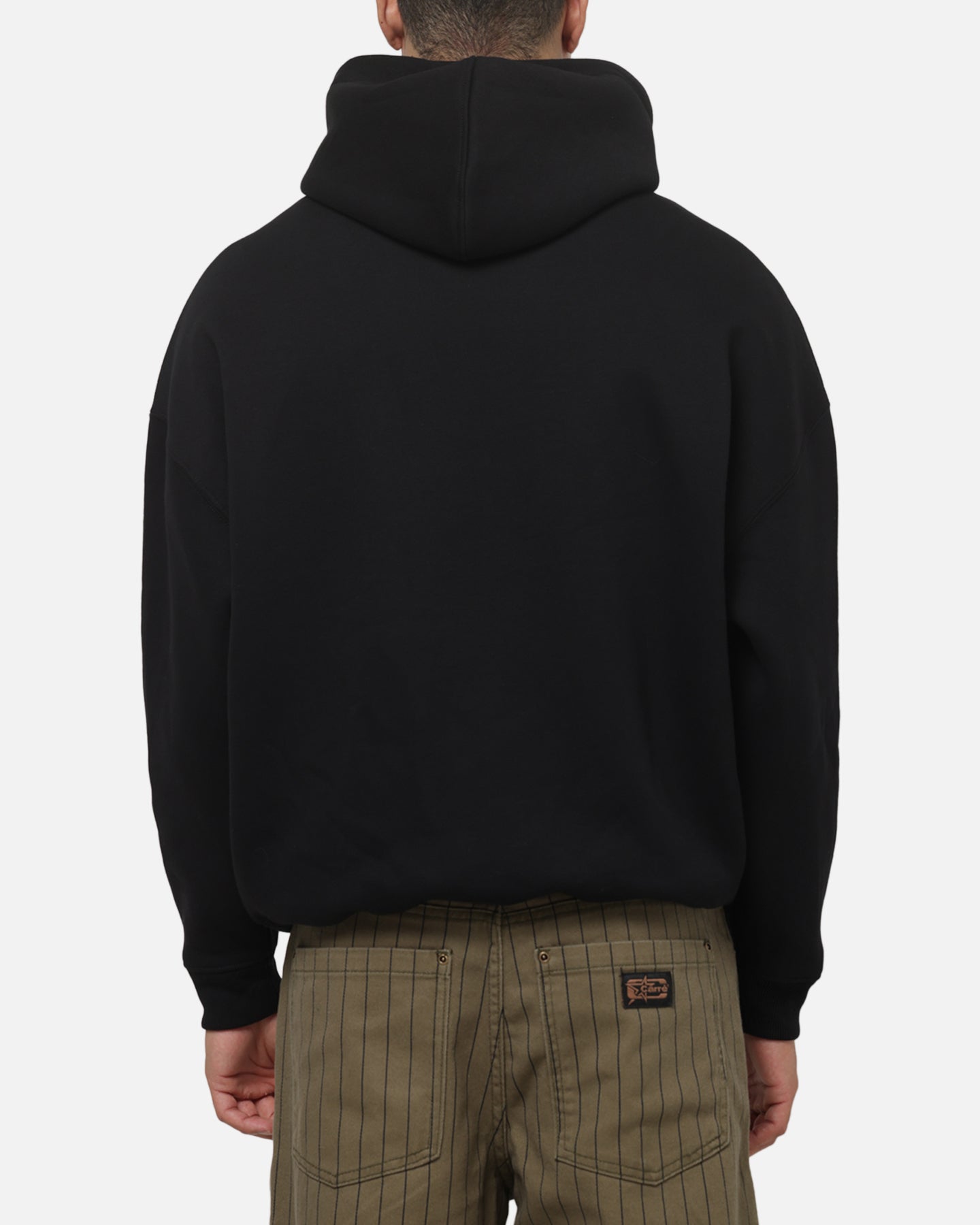 Carre Box Check Hoodie Solid Black
