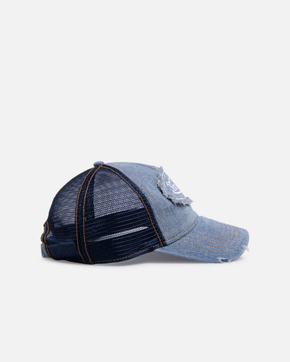 Von Dutch Destroyed Denim Trucker Strapback Denim