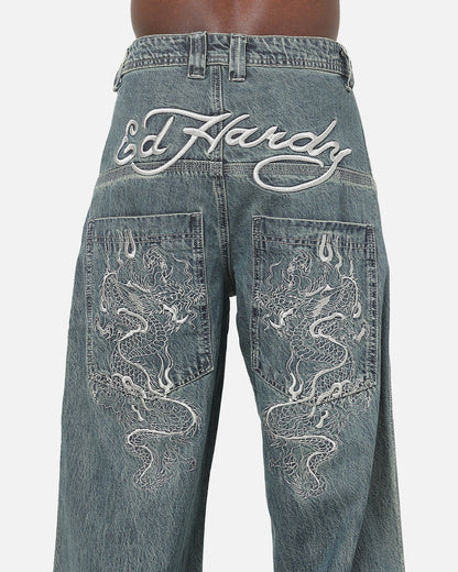 Ed Hardy Ghost Tattoo Button Up Shirt Plum