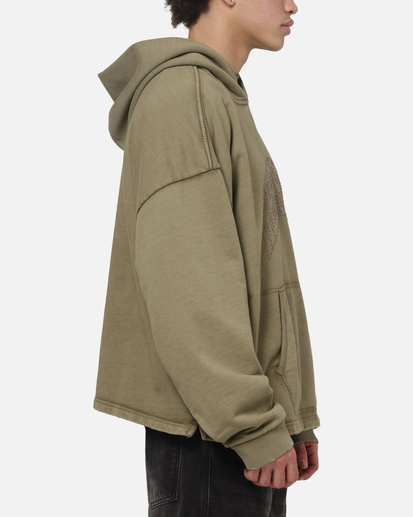 Represent Embellished Hoodie Vintage Khaki