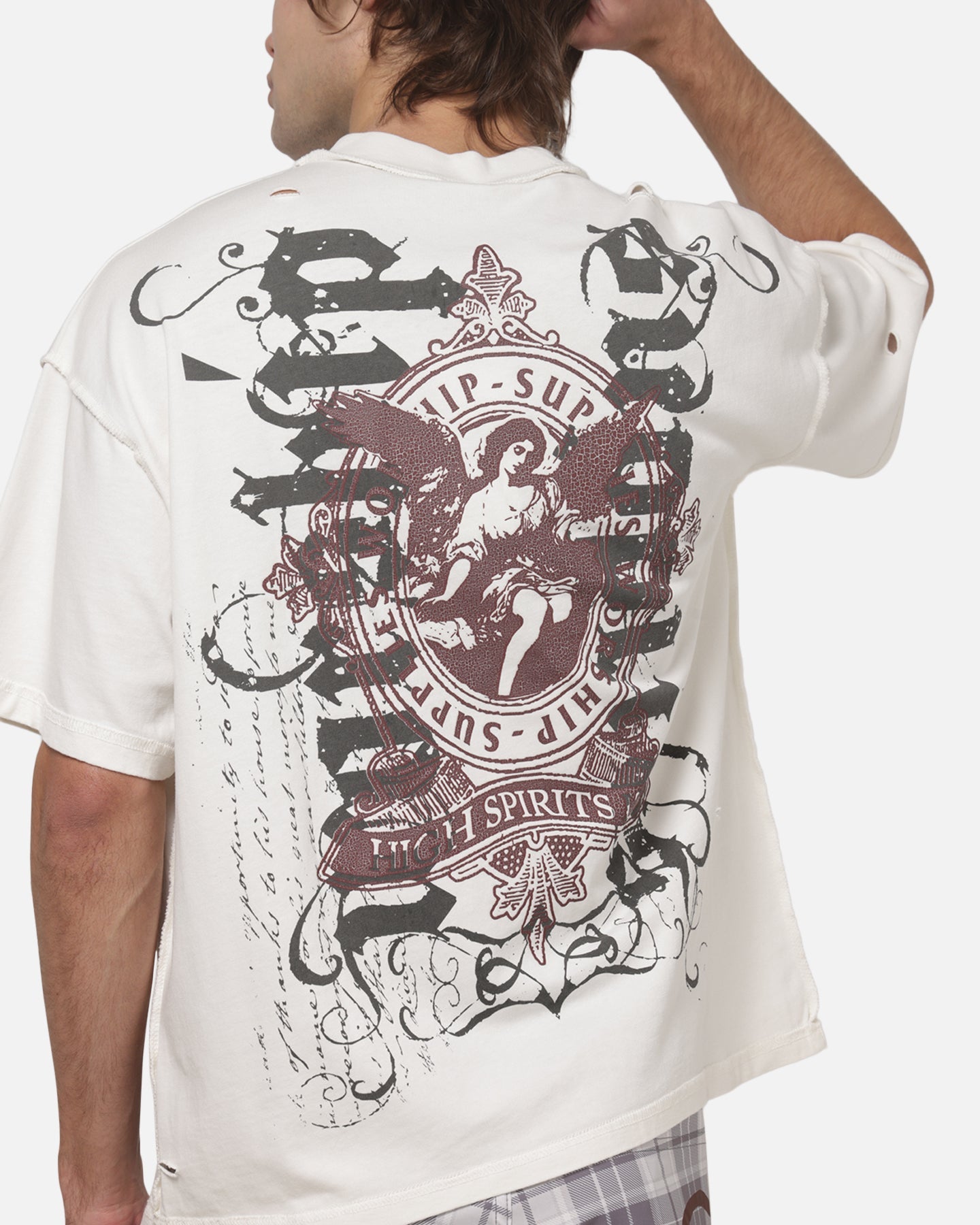 Worship Restraint Box Crop Reverse T-Shirt Coconut Milk
